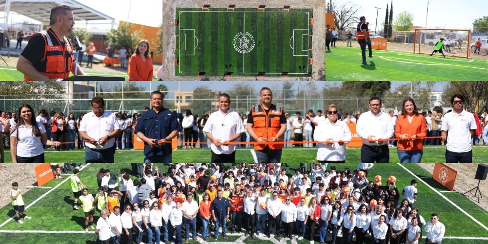 Carlos Rodríguez inaugura cancha deportiva en el CECyTE; van 37 en Cadereyta