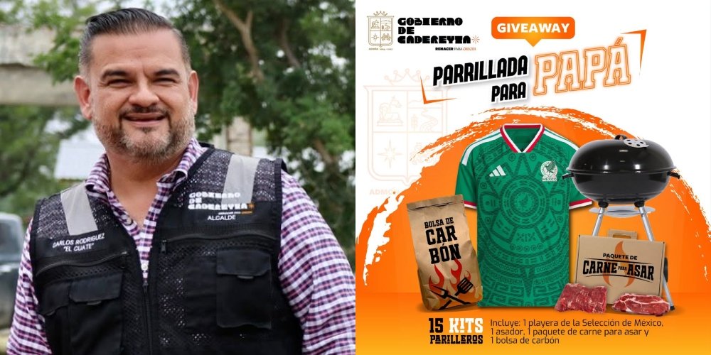 Carlos Rodríguez celebra a papás con kits parrilleros